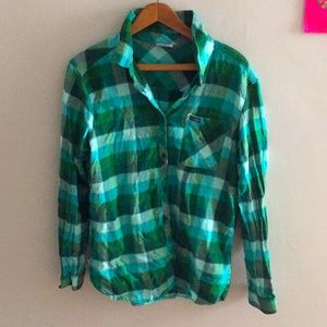 Blue and green Columbia flannel